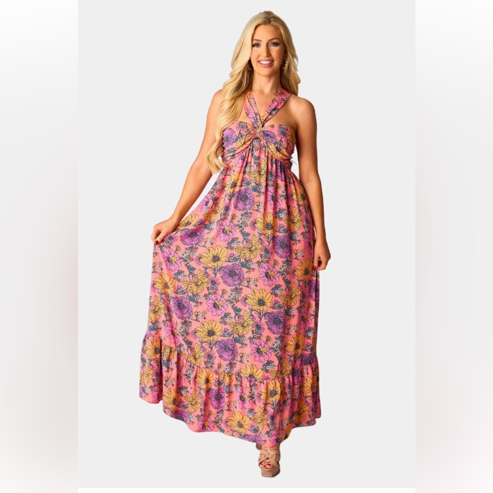 Buddy Love Floral Maxi Dress - Pink and Purple - Picture 2 of 13